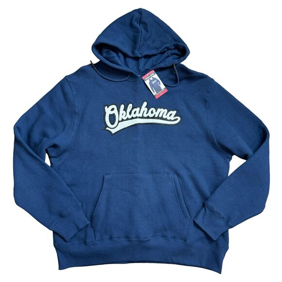 State of Mine Other - State Of Mine Sz XL 3D Oklahoma Hoodie Men Blue Drawstring Kangaroo Pocket NWT